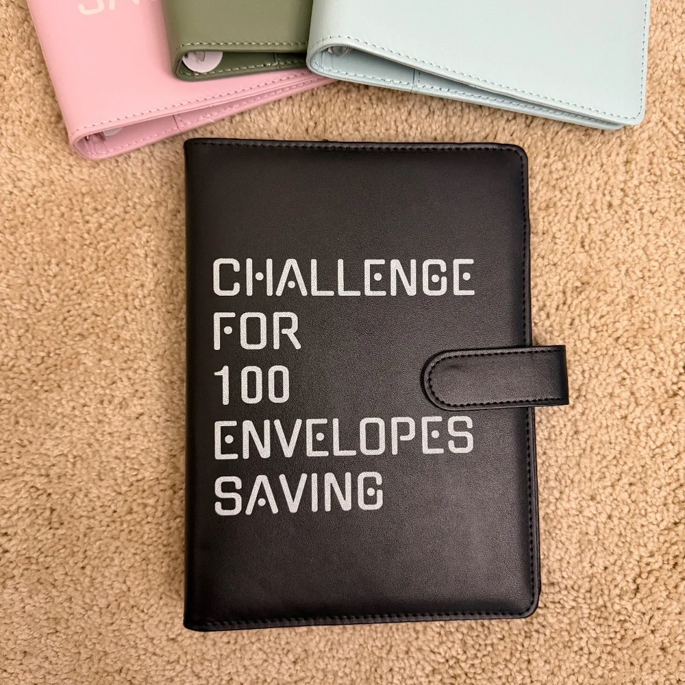 BLACK 100 Money Savings Challenge A5 Money Binder Book Money Budget Book Budget